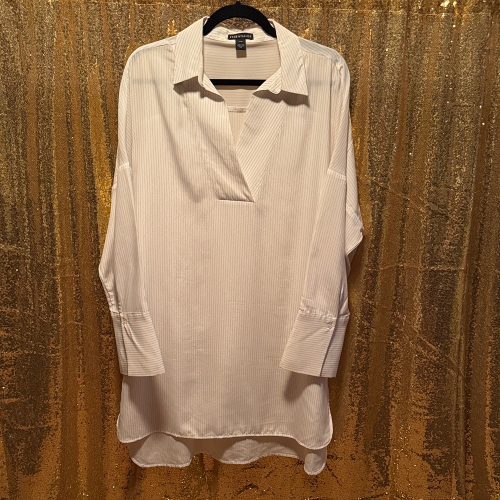 Essentialist Cream Striped Blouse